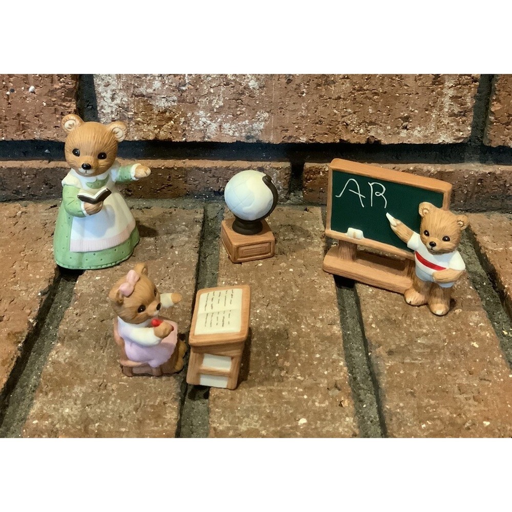 Vintage Homco‎ School Bear Teacher Set #1409